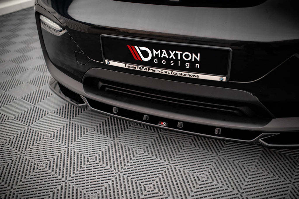 Maxton Design Street+ Spoilerlippe Front Ansatz V.2 passend für BMW i3 S Mk1 Facelift schwarz Hochglanz