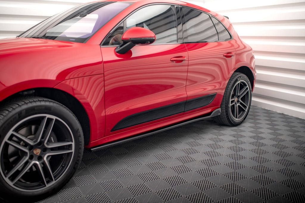 Maxton Design Street+ Seitenschweller Leisten V.2 passend für Porsche Macan Mk1 schwarz Hochglanz