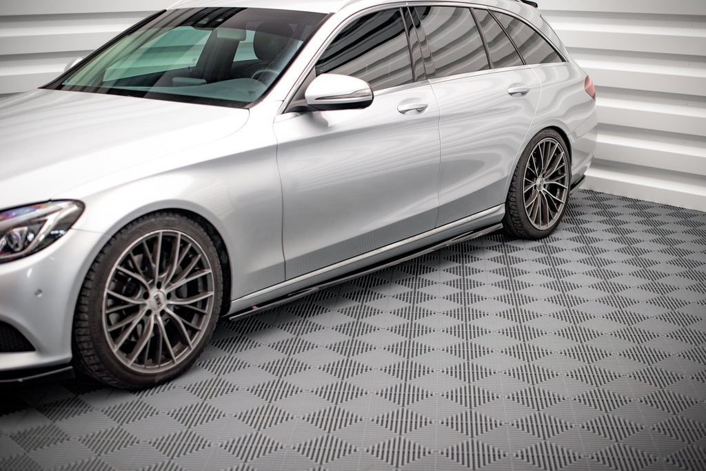 Maxton Design Street+ Seitenschweller Leisten passend für Mercedes-Benz C W205 schwarz Hochglanz