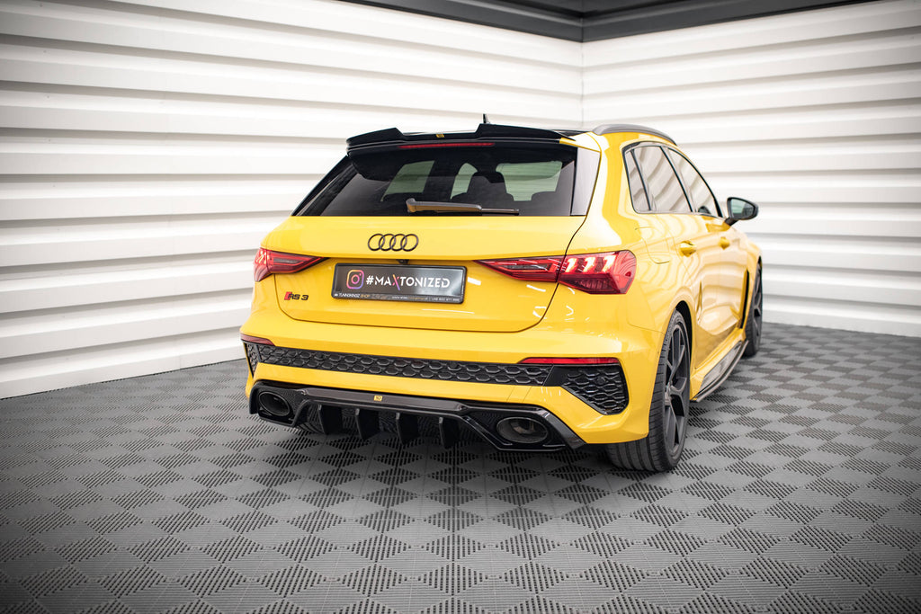 Maxton Design Diffusor Heck Ansatz passend für Audi RS3 8Y schwarz Hochglanz