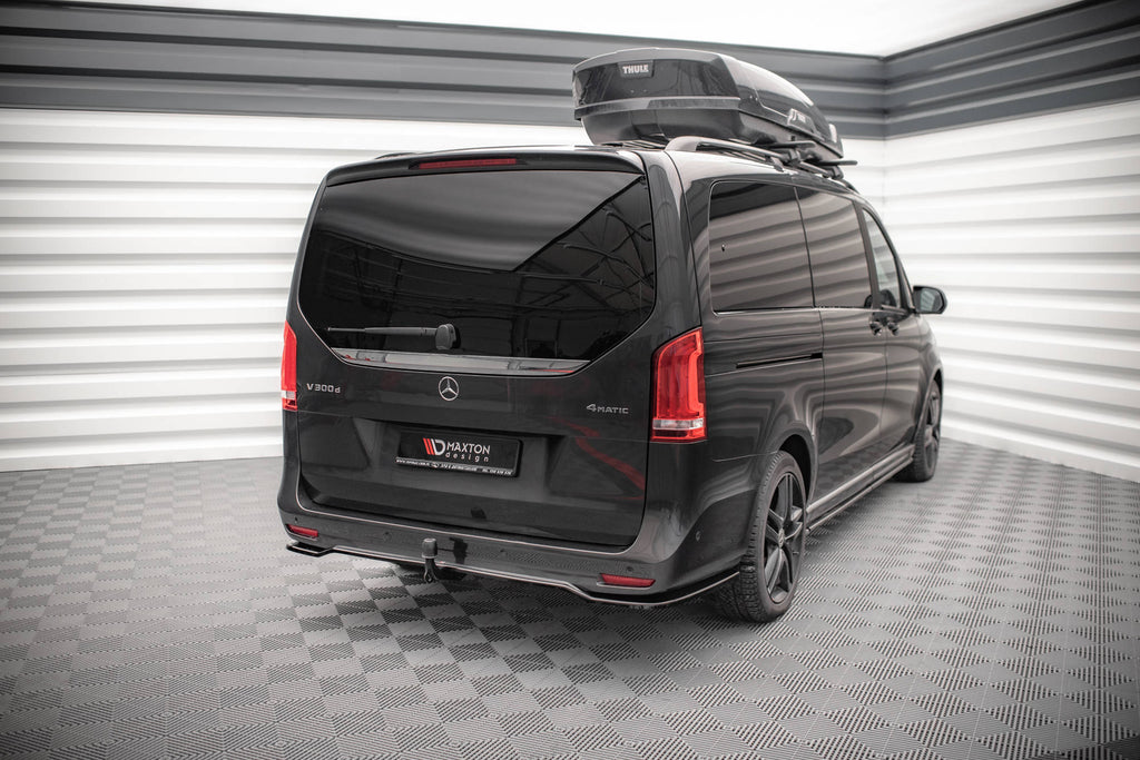 Maxton Design Street+ Mittlerer Diffusor RACE passend für Mercedes-Benz V-Klasse AMG-Line W447 Facelift schwarz Hochglanz