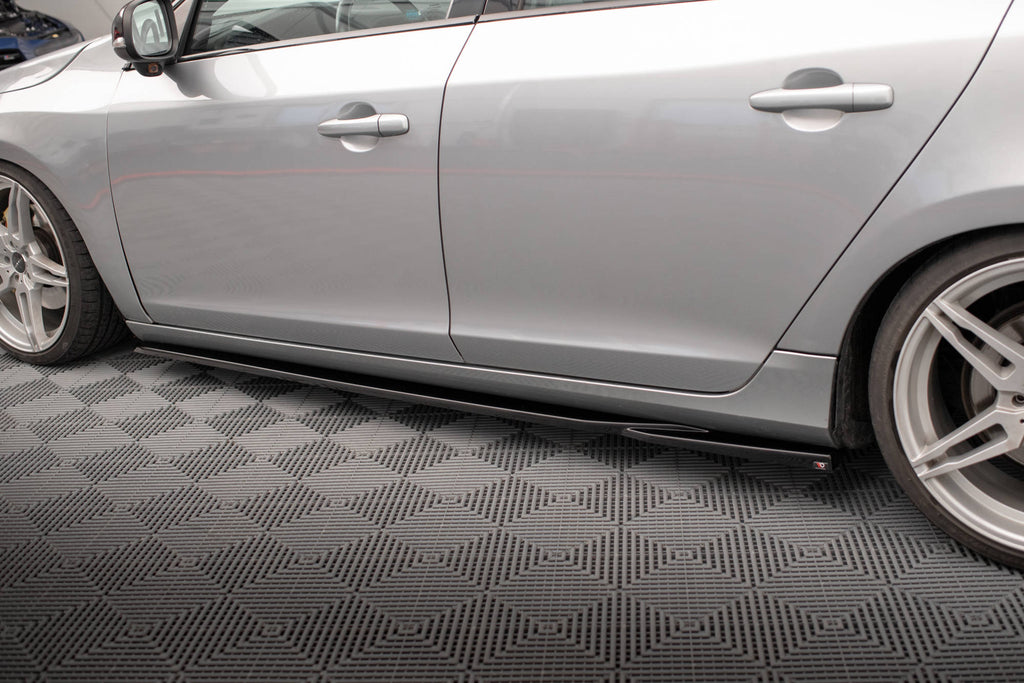 Maxton Design Street+ Seitenschweller Leisten passend für Volvo S60 Standard / R-Design Mk2 / Mk2 Facelift schwarz Hochglanz