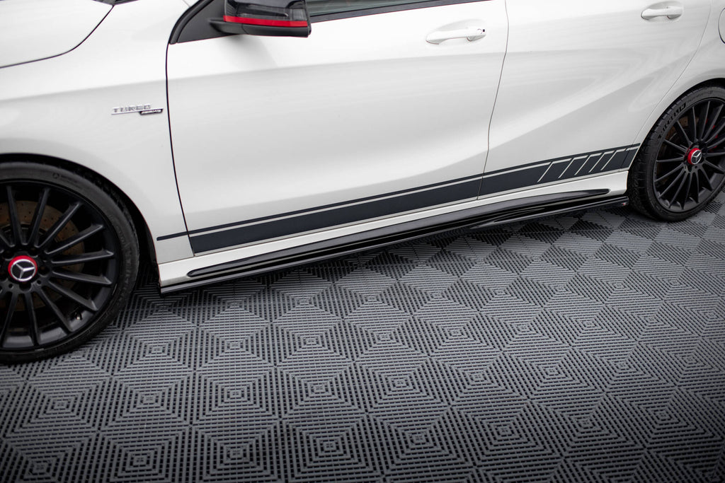 Maxton Design Street+ Seitenschweller Leisten passend für Mercedes-Benz A45 AMG W176 schwarz Hochglanz