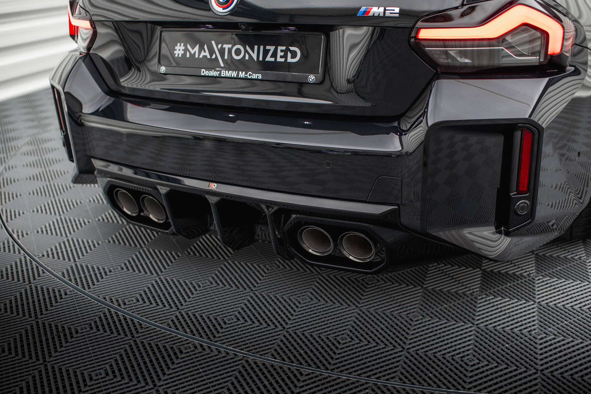 Maxton Design Diffusor Heck Ansatz V.2 passend für BMW M2 G87 schwarz Hochglanz