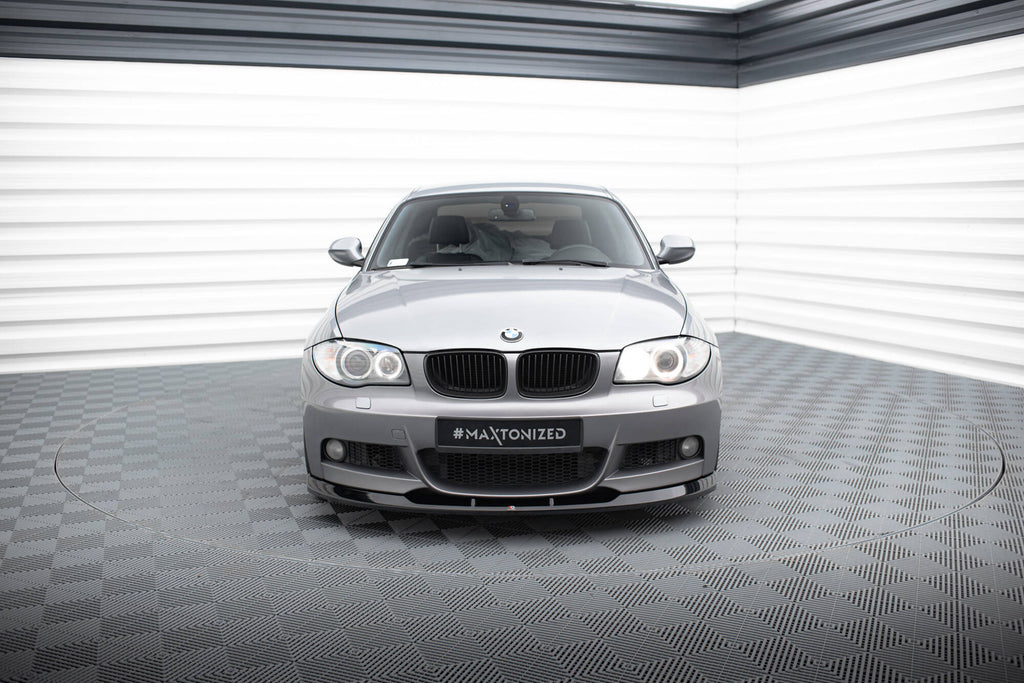 Maxton Design Street+ Spoilerlippe Front Ansatz V.2 passend für BMW 1er M-Paket E82 schwarz Hochglanz