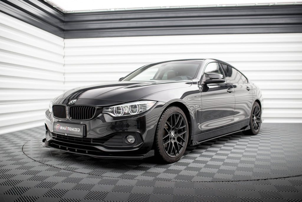 Maxton Design Front Stoßstange Flaps passend für BMW 4er Gran Coupe F36 schwarz Hochglanz