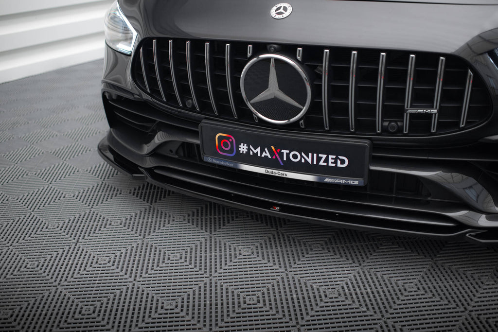 Maxton Design Street+ Spoilerlippe Front Ansatz V.1 passend für Mercedes-AMG GT 53 4-Door Coupe X290 schwarz Hochglanz