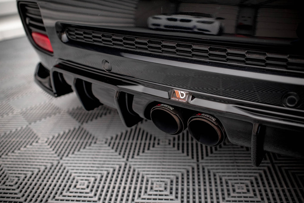Maxton Design Diffusor Heck Ansatz passend für Mini Cooper John Cooper Works R56 schwarz Hochglanz
