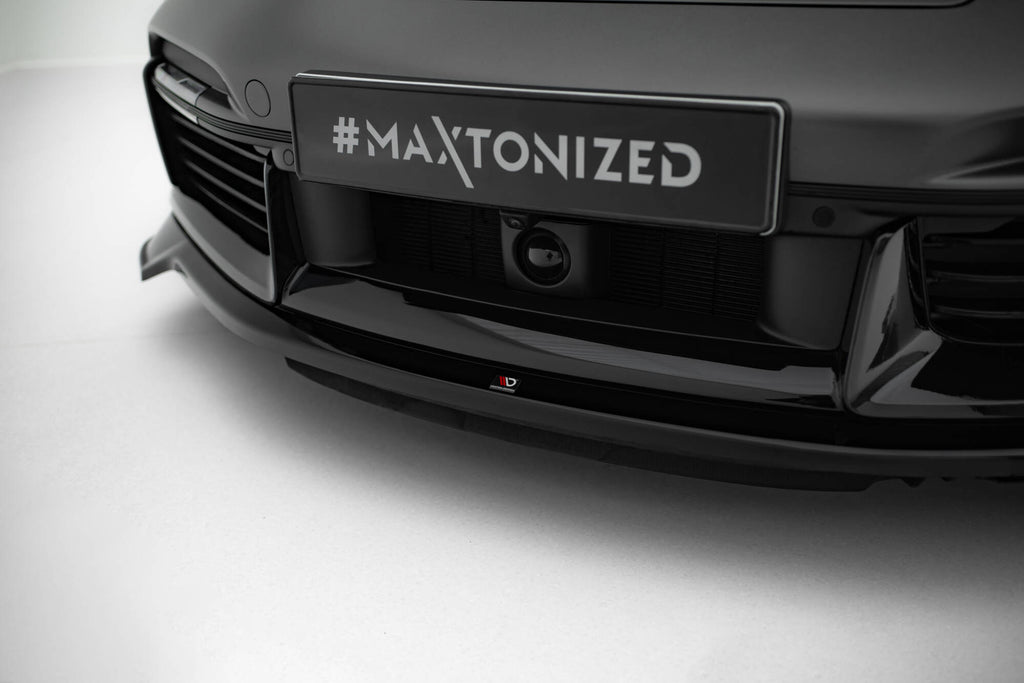 Maxton Design Street+ Spoilerlippe Front Ansatz passend für Porsche 911 Turbo S Sport Package 992 schwarz Hochglanz