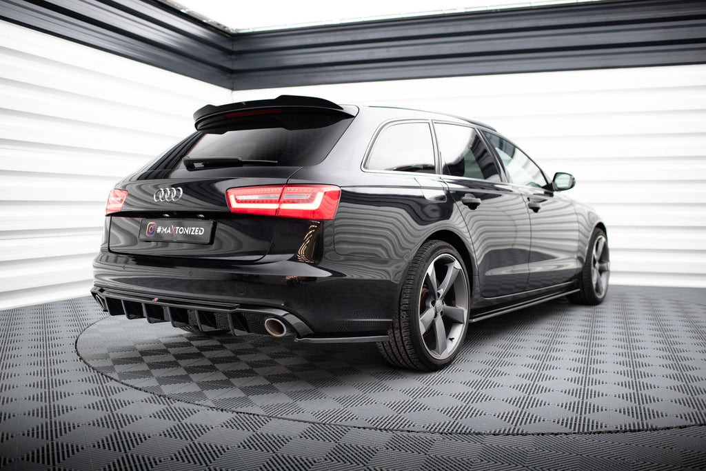 Maxton Design Heck Ansatz Flaps Diffusor V.3 passend für Audi A6 Avant / Limousine C7 schwarz Hochglanz