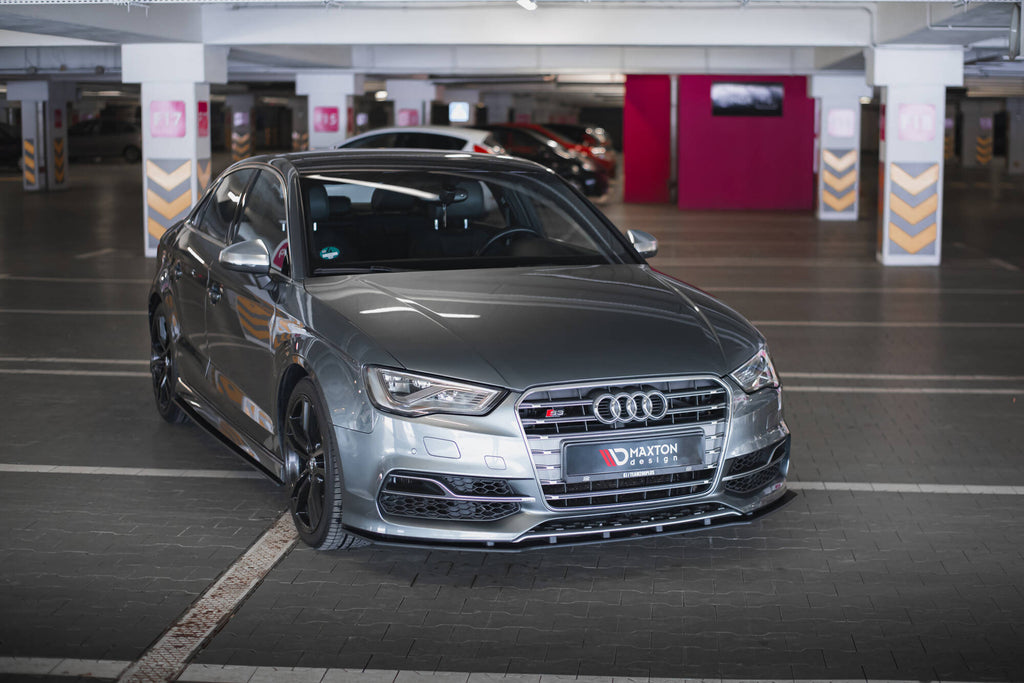 Maxton Design Street Pro Street+ Spoilerlippe Front Ansatz passend für Audi S3 / A3 S-Line Limousine 8V