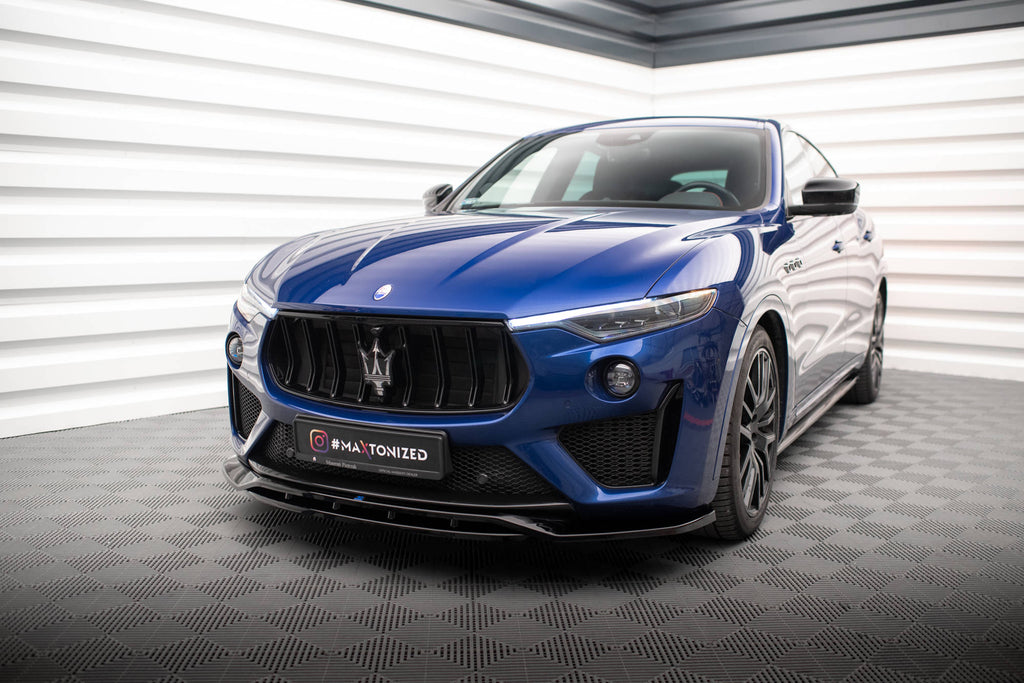 Maxton Design Street+ Spoilerlippe Front Ansatz passend für Maserati Levante GTS / Trofeo Mk1 schwarz Hochglanz