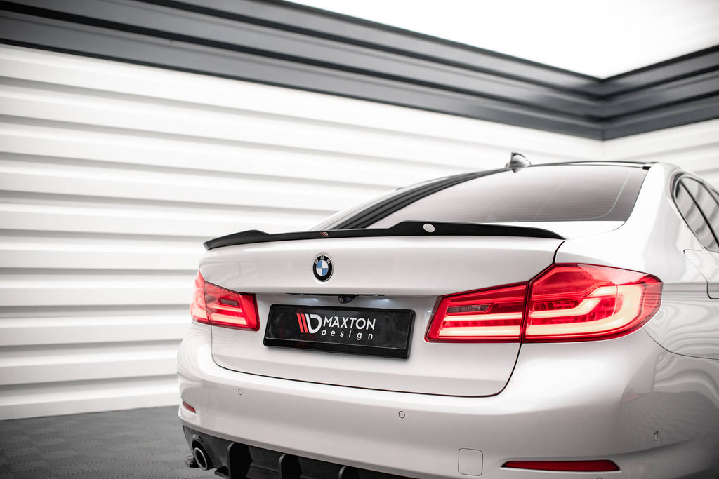Maxton Design Spoiler CAP V.2 passend für BMW 5er Standard / M-Paket / M550 Limousine G30 / G30 Facelift schwarz Hochglanz