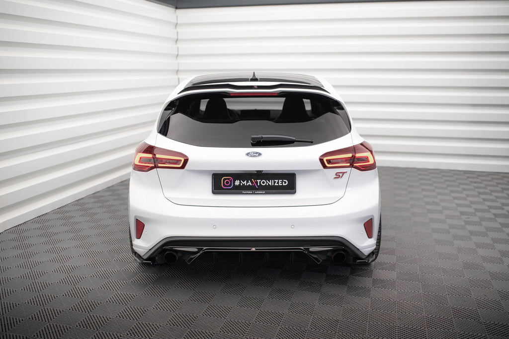 Maxton Design Diffusor Heck Ansatz V.2 passend für Ford Focus Hatchback ST Mk4 schwarz Hochglanz