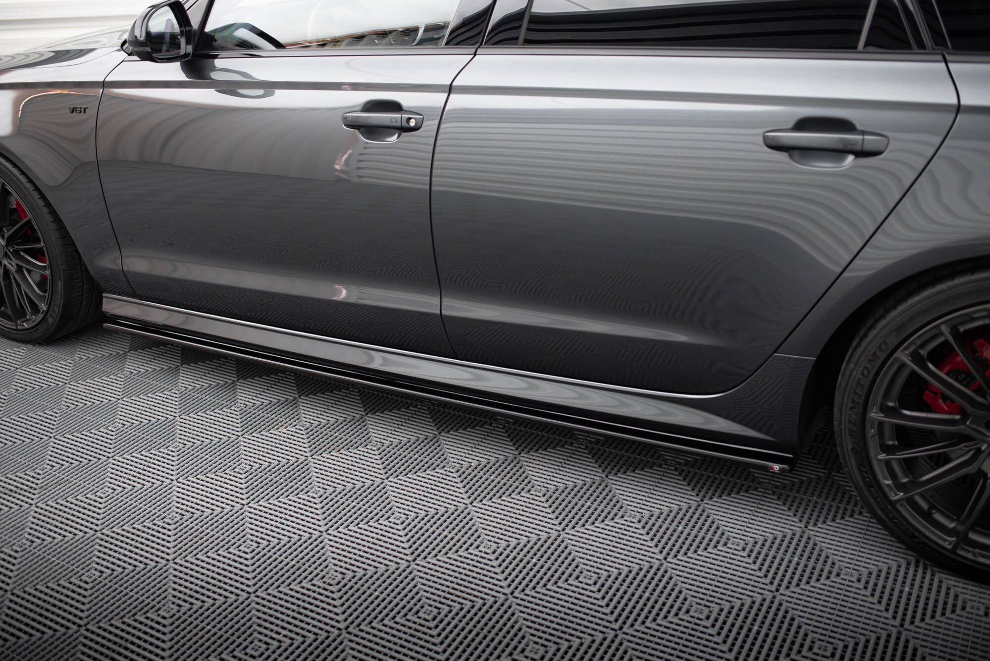 Maxton Design Street+ Seitenschweller Leisten passend für V.1 passend für Audi A6 / A6 C7 S-line/ S6 C7 Facelift schwarz Hochglanz