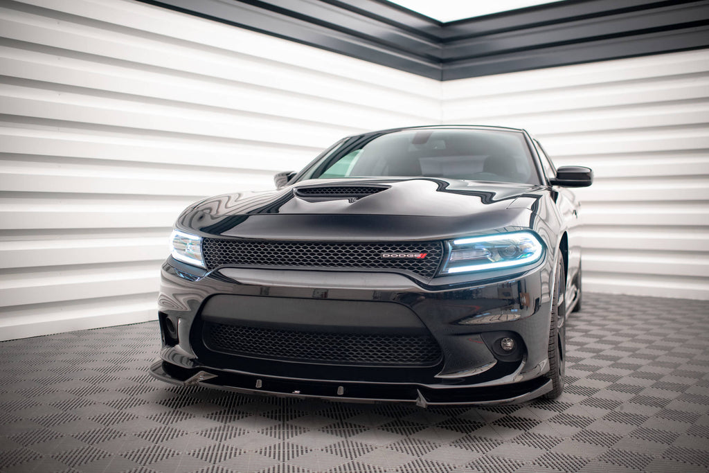 Maxton Design Street+ Spoilerlippe Front Ansatz V.2 passend für Dodge Charger SRT Mk7 Facelift schwarz Hochglanz