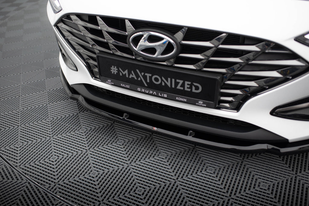 Maxton Design Street+ Spoilerlippe Front Ansatz V.1 passend für Hyundai I30 Mk3 Facelift schwarz Hochglanz