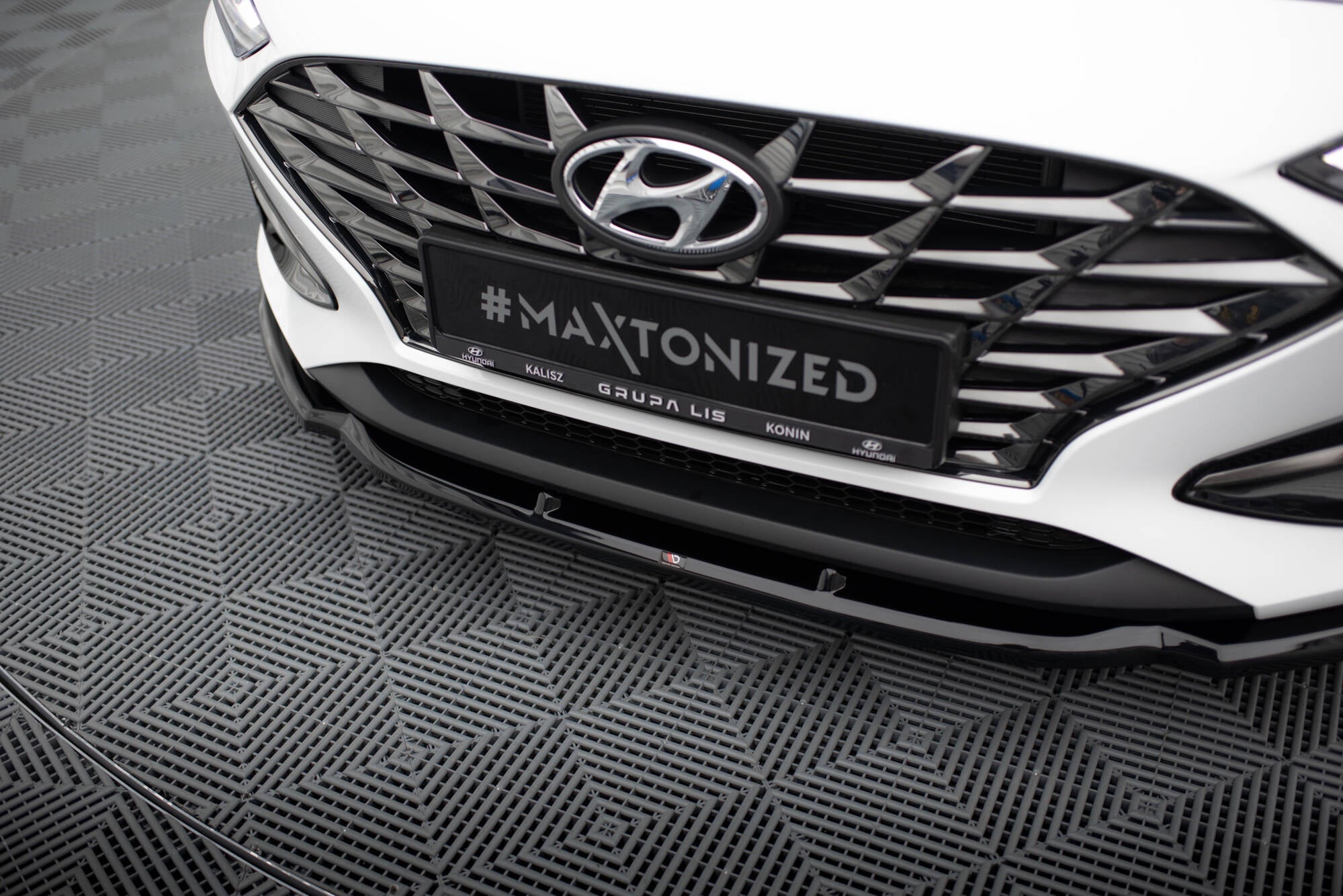 Maxton Design Street+ Spoilerlippe Front Ansatz V.1 passend für Hyundai I30 Mk3 Facelift schwarz Hochglanz