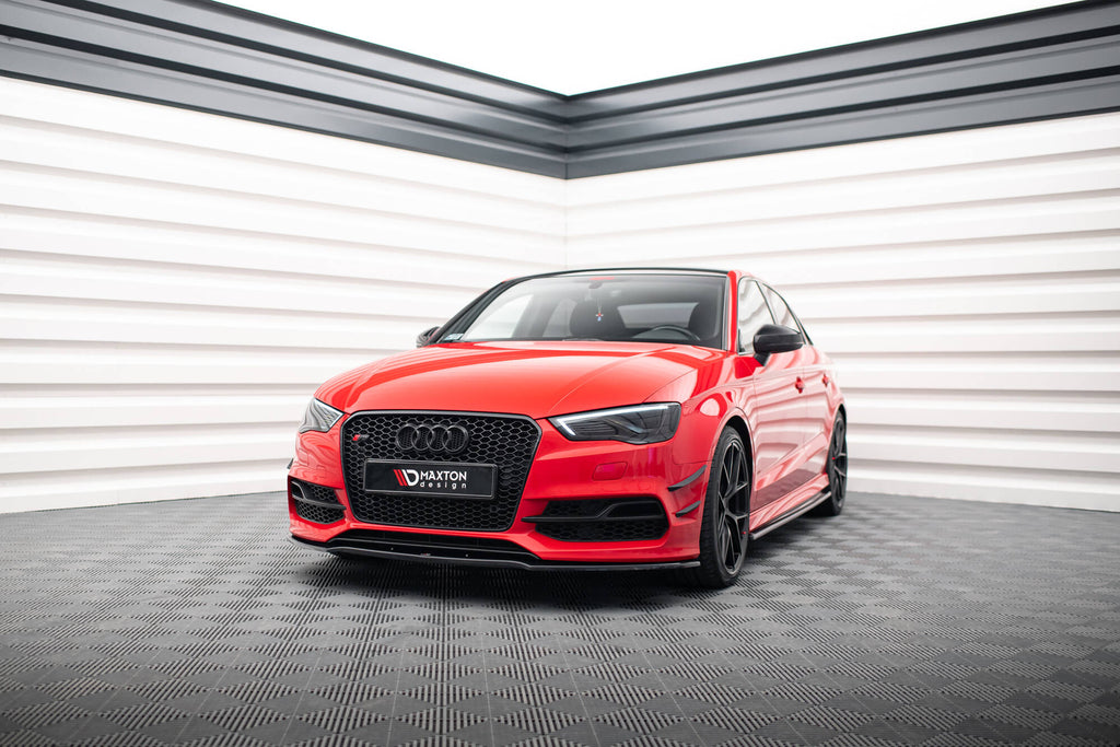 Maxton Design Stoßstangen Flaps Wings vorne Canards passend für Audi S3 / A3 S-Line 8V Limousine / Cabrio