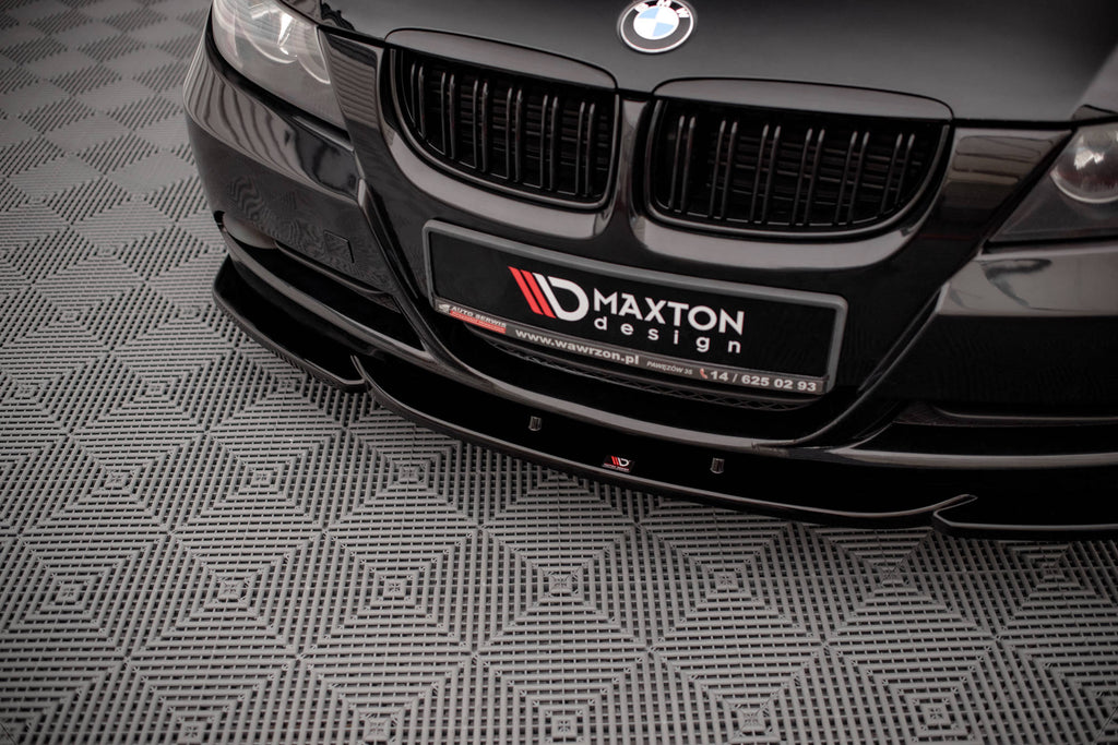 Maxton Design Street+ Spoilerlippe Front Ansatz V.2 passend für BMW 3er E90 schwarz Hochglanz