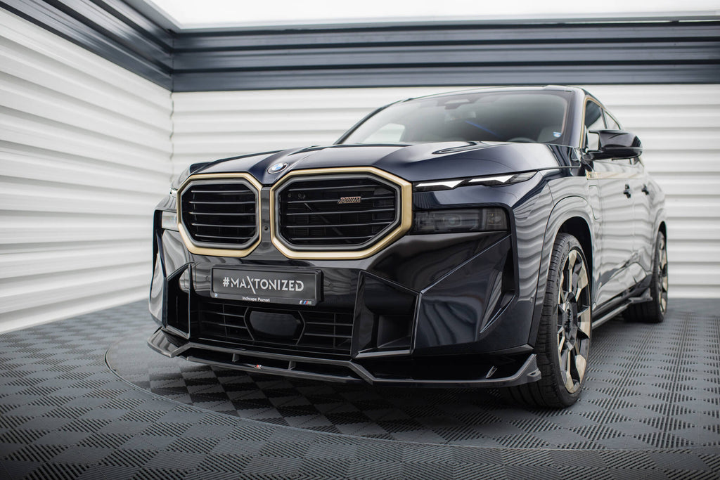 Maxton Design Street+ Spoilerlippe Front Ansatz V.1 passend für BMW XM G09 schwarz Hochglanz