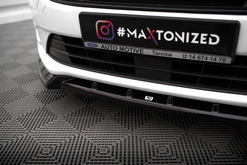 Maxton Design Street+ Spoilerlippe Front Ansatz V.2 passend für Ford Transit Connect Mk2 Facelift schwarz Hochglanz