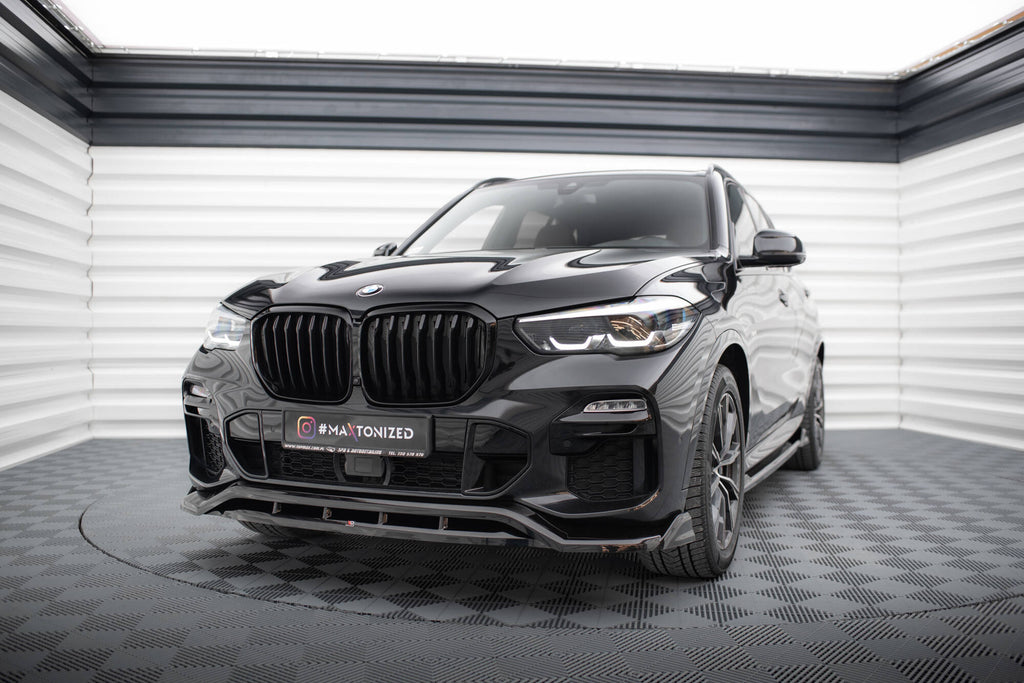 Maxton Design Street+ Spoilerlippe Front Ansatz V.2 passend für BMW X5 M-Paket G05 schwarz Hochglanz