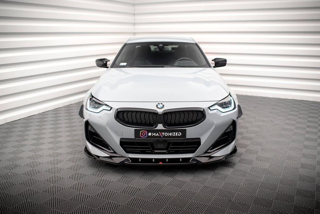 Maxton Design Street+ Spoilerlippe Front Ansatz V.2 passend für BMW 2 Coupe M-Paket / M240i G42 schwarz Hochglanz