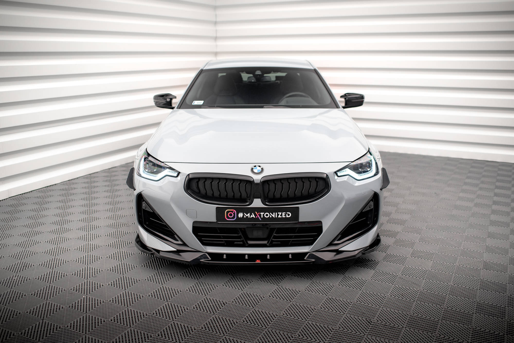 Maxton Design Street+ Spoilerlippe Front Ansatz V.2 passend für BMW 2 Coupe M-Paket / M240i G42 schwarz Hochglanz