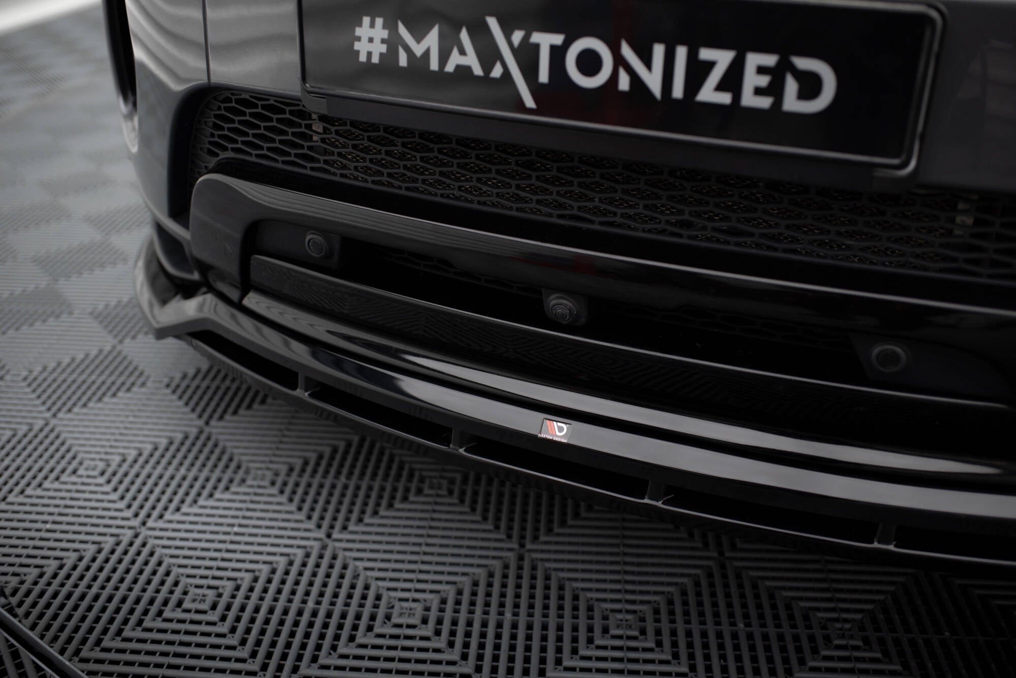 Maxton Design Street+ Spoilerlippe Front Ansatz passend für Land Rover Range Rover Evoque HSE Dynamic Mk1 Facelift schwarz Hochglanz