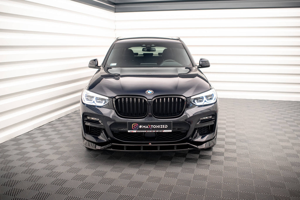Maxton Design Street+ Spoilerlippe Front Ansatz V.2 passend für BMW X3 M40d / M40i / M-Paket G01 schwarz Hochglanz