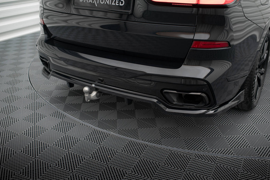 Maxton Design Street+ Mittlerer Diffusor RACE passend für BMW X7 M-Paket G07 Facelift schwarz Hochglanz