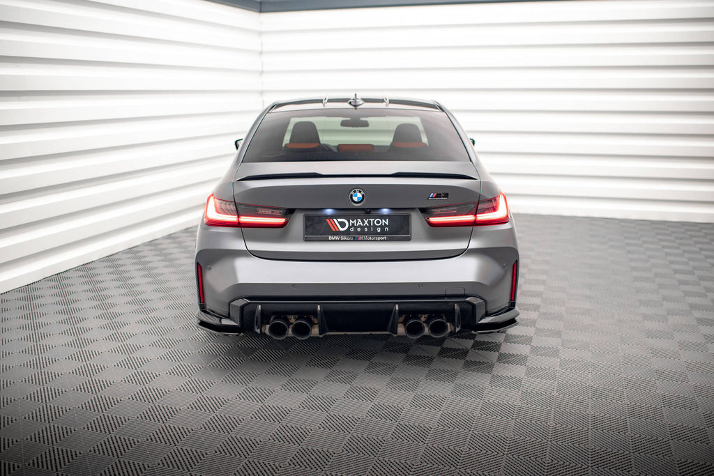 Maxton Design Heck Ansatz Flaps Diffusor V.1 passend für BMW M3 Limousine / Touring G80 / G81 schwarz Hochglanz
