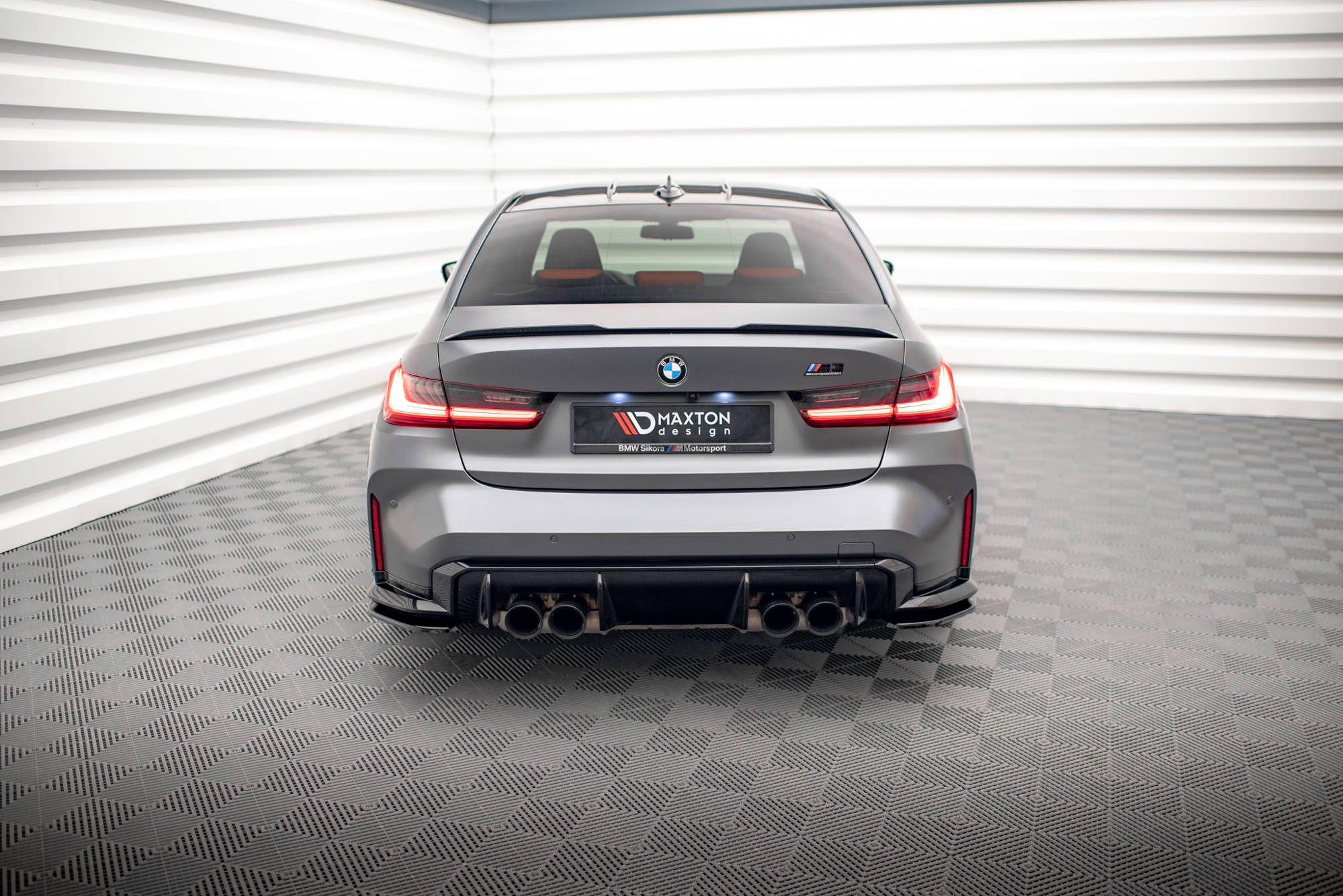 Maxton Design Heck Ansatz Flaps Diffusor V.1 passend für BMW M3 Limousine / Touring G80 / G81 schwarz Hochglanz