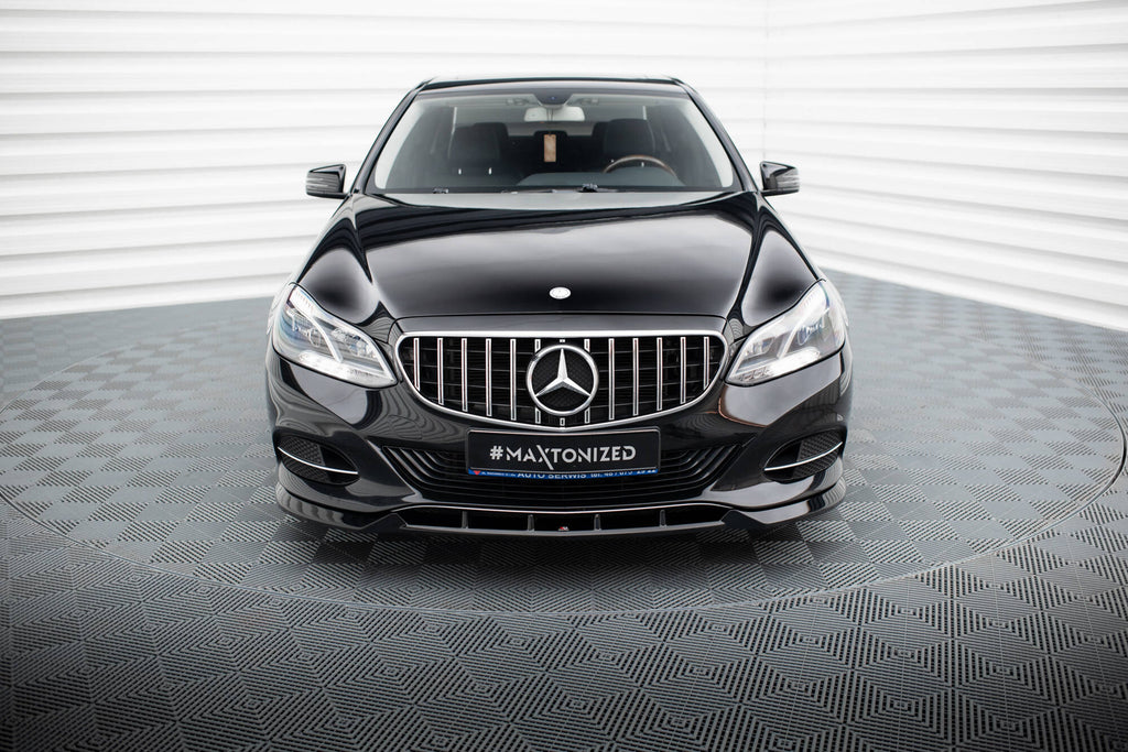 Maxton Design Street+ Spoilerlippe Front Ansatz passend für Mercedes-Benz E W212 Facelift schwarz Hochglanz
