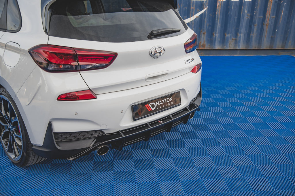 Maxton Design Diffusor Heck Ansatz V.3 passend für Hyundai I30 N Mk3 Hatchback schwarz Hochglanz