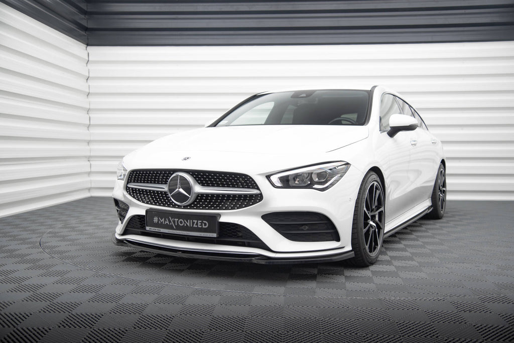 Maxton Design Street+ Spoilerlippe Front Ansatz V.1 passend für Mercedes-Benz CLA A35 AMG / AMG-Line C118 schwarz Hochglanz