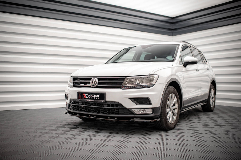 Maxton Design Street+ Spoilerlippe Front Ansatz passend für VW Tiguan Mk2 schwarz Hochglanz