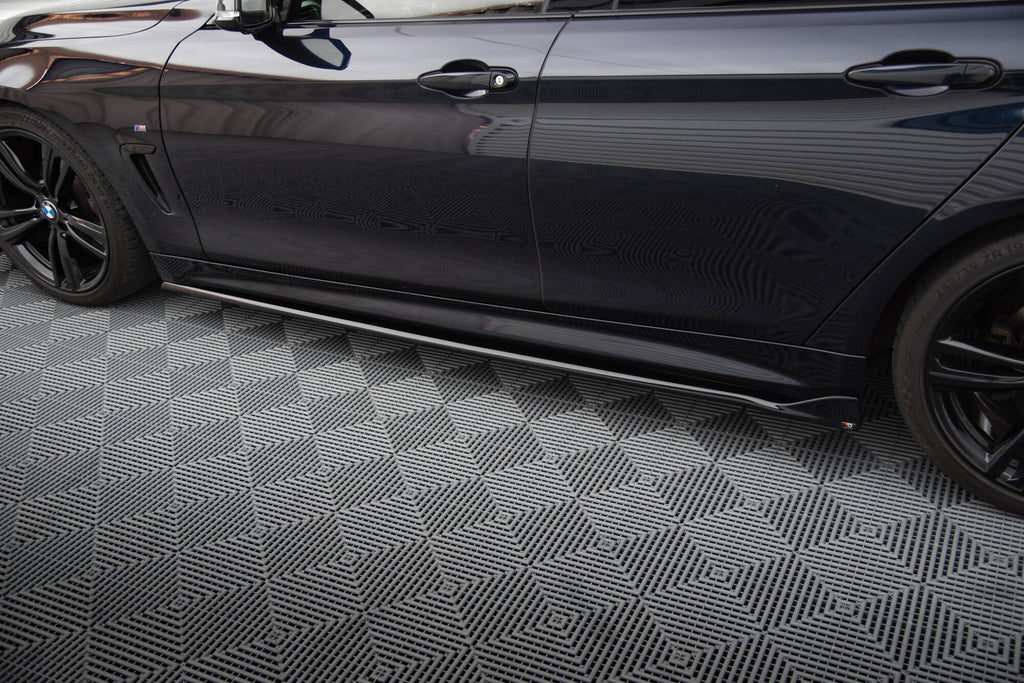 Maxton Design Street+ Seitenschweller Leisten passend für V.3 passend für BMW 4er Coupe / Gran Coupe / Cabrio M-Paket F32 / F36 / F33 schwarz Hochglanz