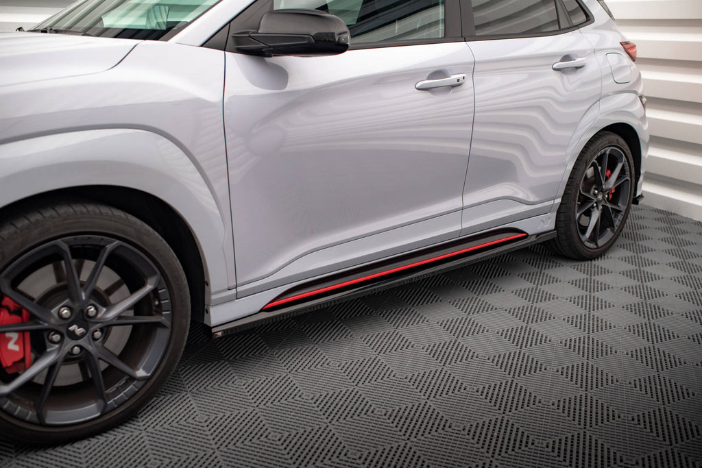 Maxton Design Street+ Seitenschweller Leisten passend für V.1 passend für Hyundai Kona N Mk1 schwarz Hochglanz