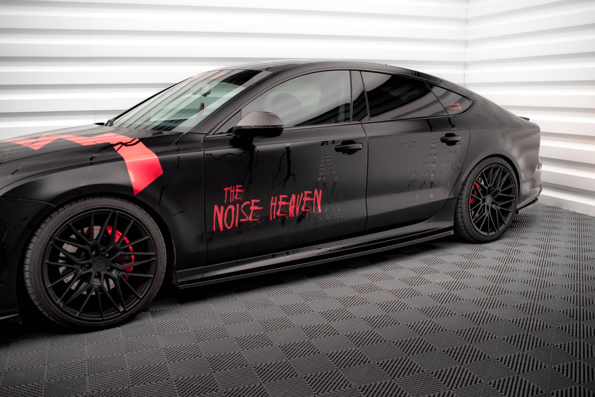 Maxton Design Street+ Seitenschweller Leisten passend für Audi A7 RS7 Look C7 schwarz Hochglanz