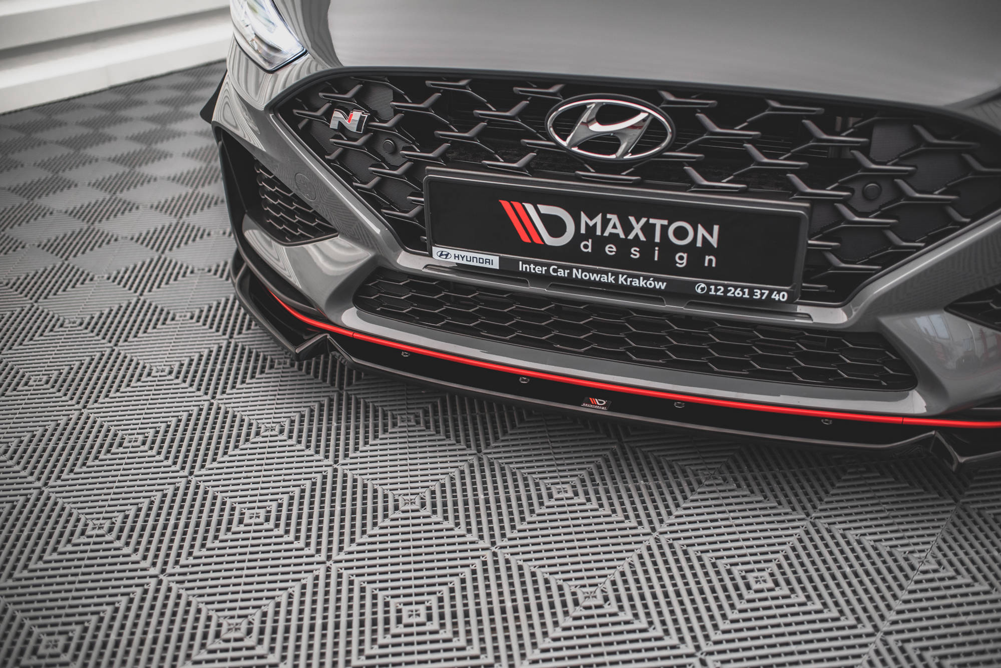 Maxton Design Front Ansatz V.2 für Hyundai I30 N Hatchback/Fastback Mk3 Facelift schwarz matt