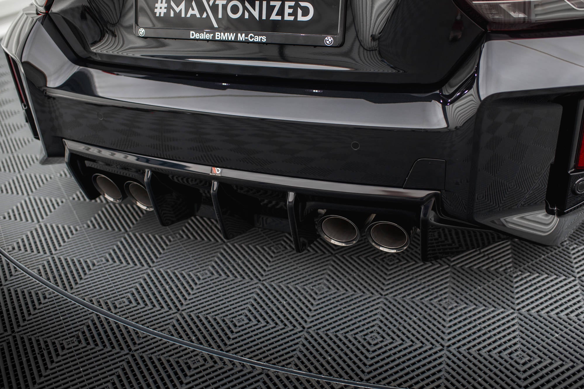 Maxton Design Diffusor Heck Ansatz V.1 passend für BMW M2 G87 schwarz Hochglanz