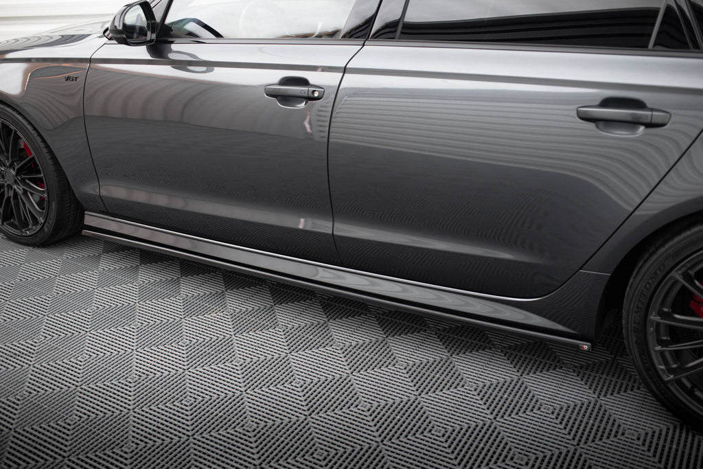 Maxton Design Dokadki Progów Audi S6 / A6 S-Line / A6 C7 FL schwarz Hochglanz für Audi A6