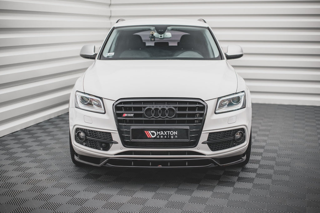 Maxton Design Street+ Spoilerlippe Front Ansatz passend für Audi SQ5 / Q5 S-Line Mk1 (8R) schwarz Hochglanz