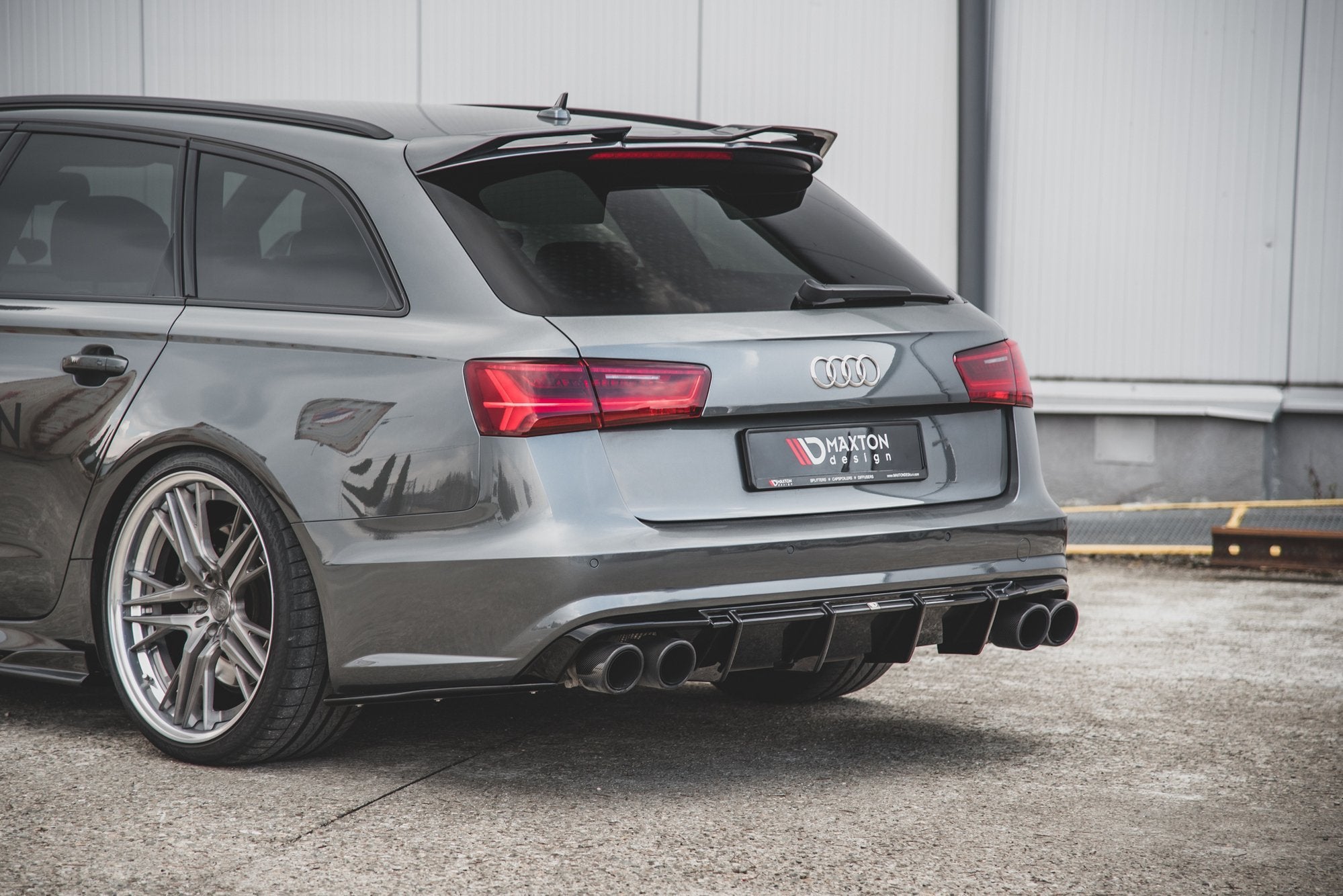 Maxton Design Diffusor Heck Ansatz V.1 passend für Audi S6 C7 Facelift schwarz Hochglanz