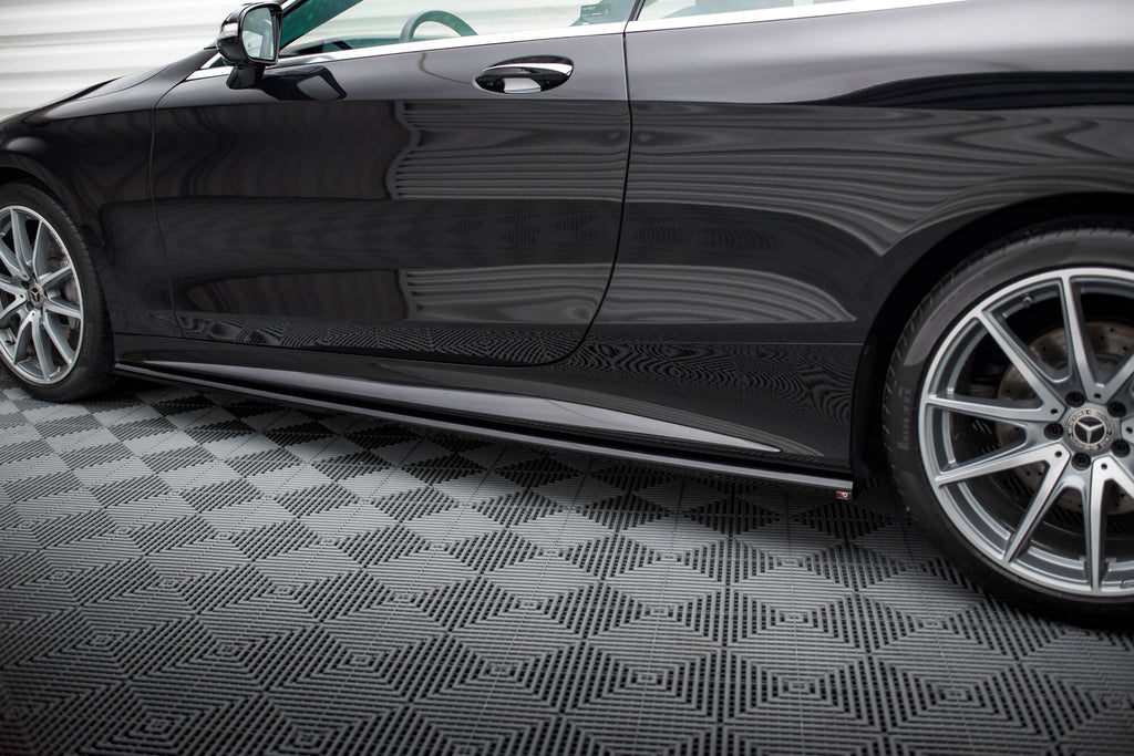Maxton Design Street+ Seitenschweller Leisten passend für Mercedes-Benz S Coupe AMG-Line C217 Facelift schwarz Hochglanz