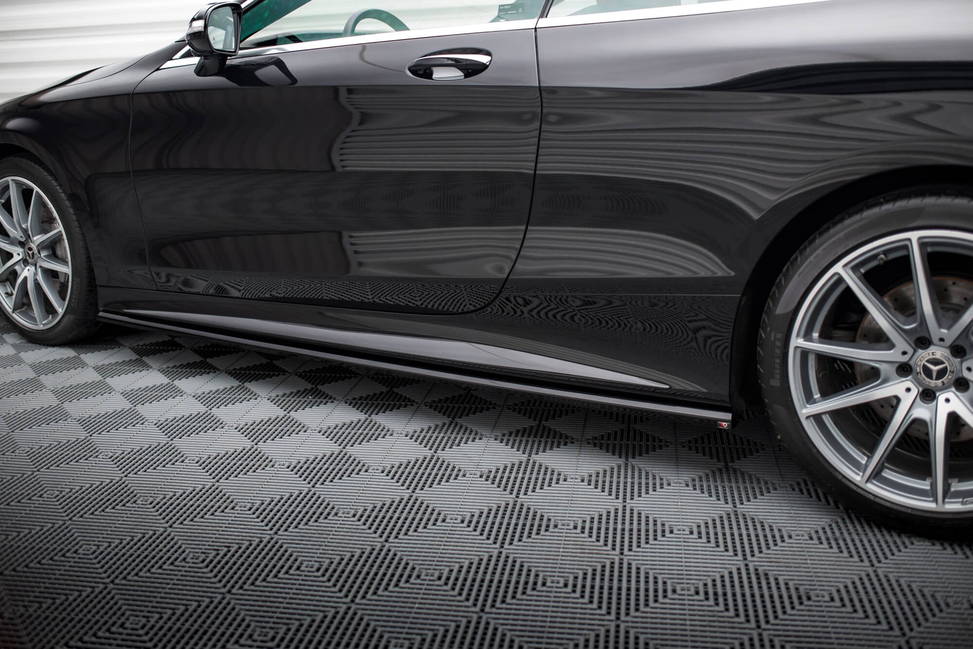 Maxton Design Street+ Seitenschweller Leisten passend für Mercedes-Benz S Coupe AMG-Line C217 Facelift schwarz Hochglanz