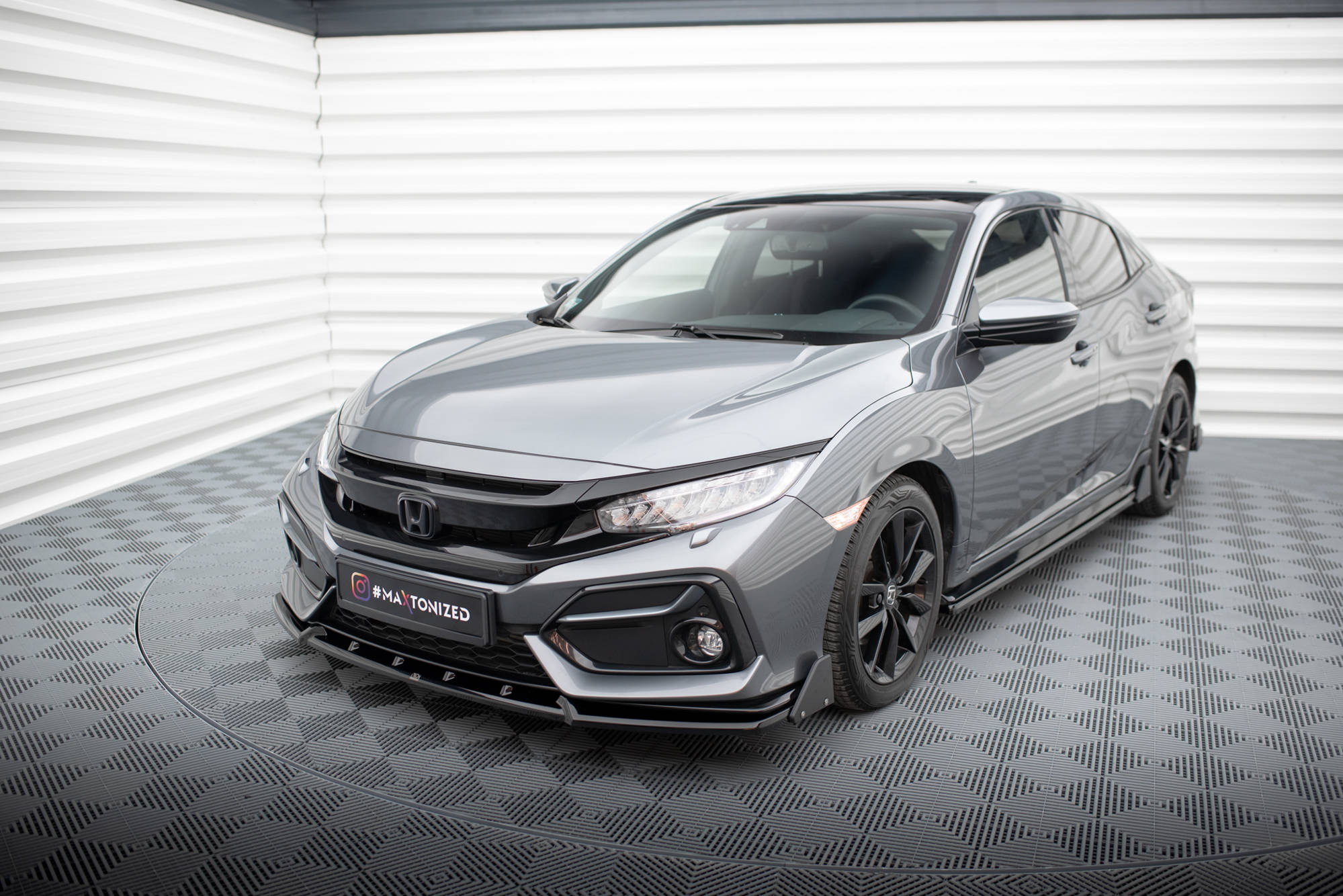 Maxton Design Street+ Spoilerlippe Front Ansatz + Flaps passend für Honda Civic Sport Mk 10