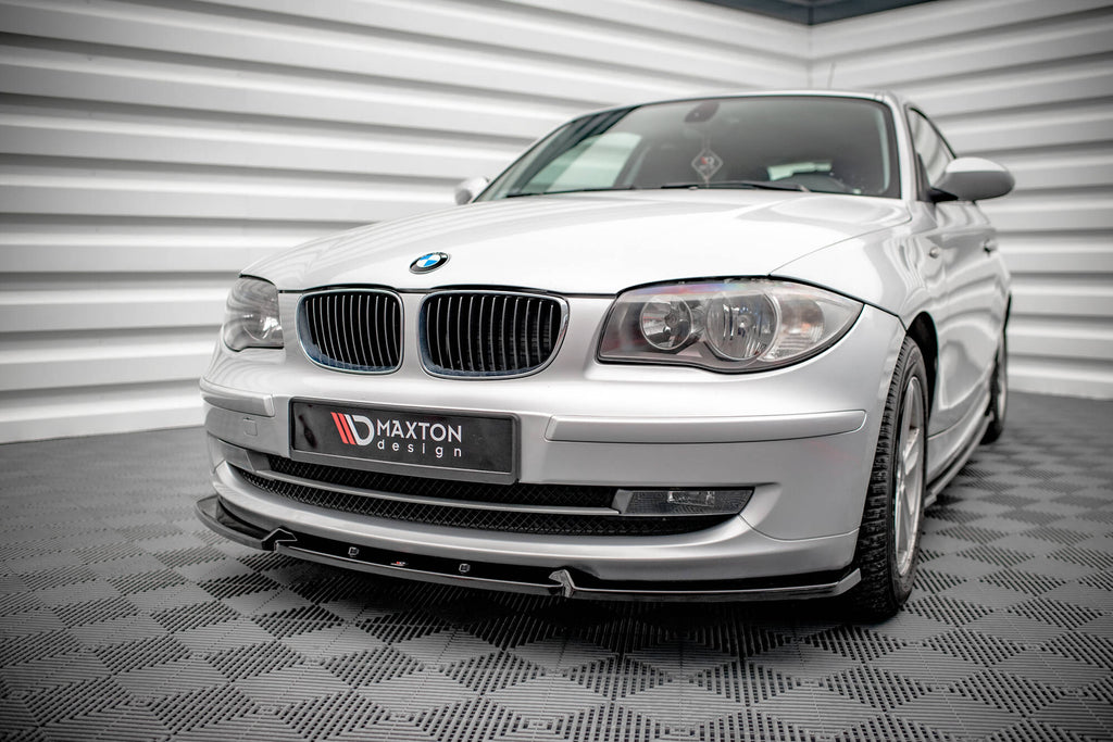 Maxton Design Street+ Spoilerlippe Front Ansatz V.3 passend für BMW 1er E81 Facelift schwarz Hochglanz